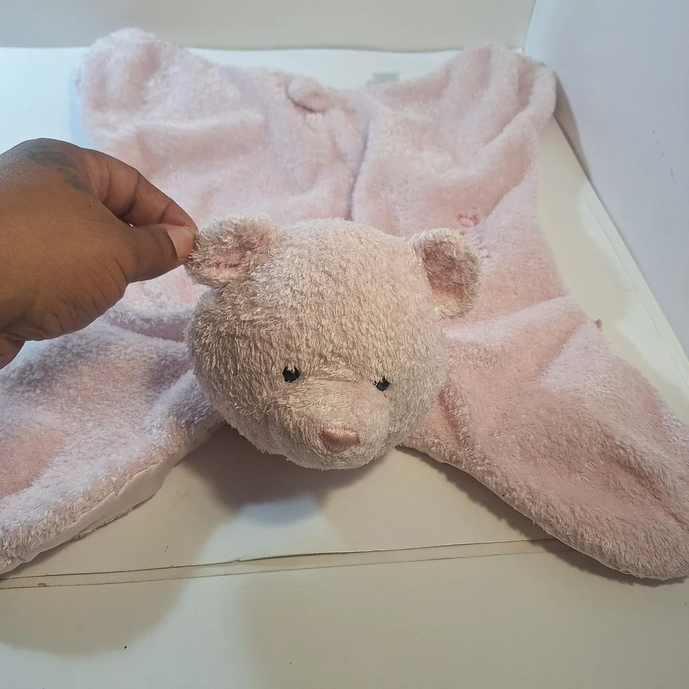 Baby Gund Sweekins Comfy Cozy Hideaways Pink Teddy Bear Satin‎ Pillow Lovey Zip